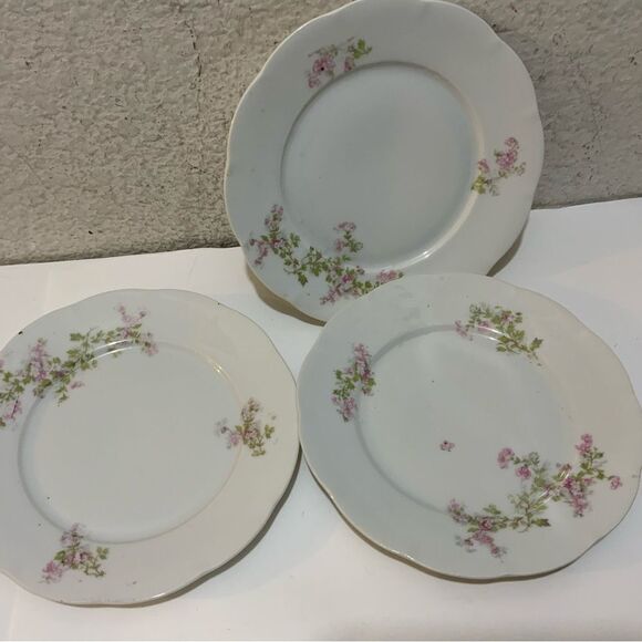 3 salad /Dessert (Sauce) plates by VICTORIA (AUSTRIA) 7 3/8” - Picture 1 of 7